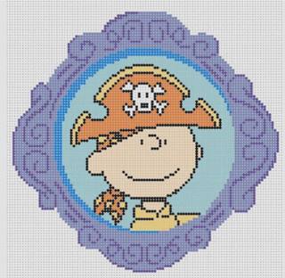 Framed Charlie Brown as Pirate by Officially Needlepoint (thumbnail)