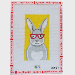Bunny w. Glasses Eye Case by Susan Battle Needlepoint (thumbnail)