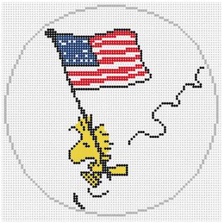 PEANUTS Patriotic - Woodstock Flying the Flag Canvas by Officially Needlepoint (thumbnail)
