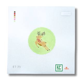 Rudolph Round Canvas by Goodpoint Needlepoint (thumbnail)