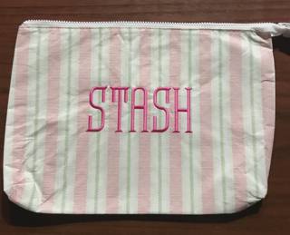 Medium Attic Bag- pink/green stripe by Wipstitch Needleworks (thumbnail)