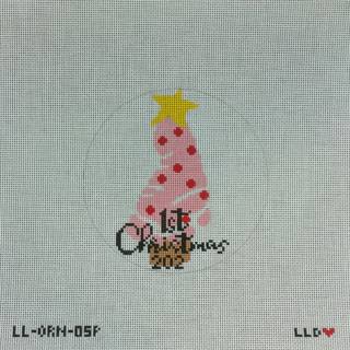 Baby's First Xmas Foot Pink by Laura Love Designs (thumbnail)