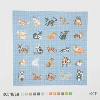 Cats on Blue Square by KCN Designers (thumbnail)