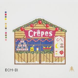 European Christmas Market Crepes Stall (13 mesh) by Evergreen Needlepoint (thumbnail)