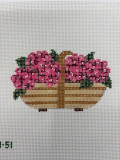 Sussex Trug - Summer Crush Pink Hydrangeas by Tout Le Monde Needlepoint (thumbnail)