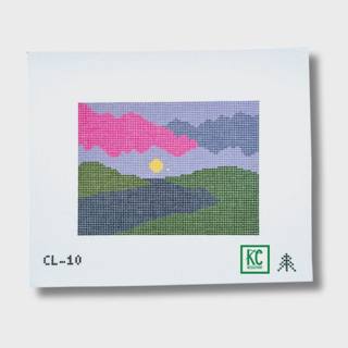 Soft Sunset - Fuchsia Sky Canvas by Evergreen Needlepoint (thumbnail)