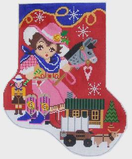 Shelly Tribbey MC39 Little Cowgirl 9" Stocking by Shelly Tribbey Designs (thumbnail)