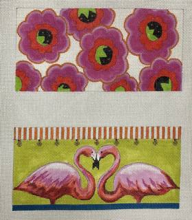 flamingo floral front/back eyeglass case by Colors of Praise Art Studio (thumbnail)