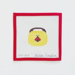 Ladybug Bermuda Bag on yellow by Kristine Kingston (thumbnail)