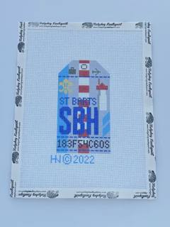 Retro Travel Tag · St Barts by Hedgehog Needlepoint (thumbnail)