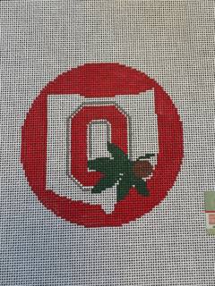 Ohio Sate Univ. State Round by Needlepoint by Laura (thumbnail)