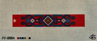Red, Black and Blue Key Fob/Bracelet by Jeni Sandberg Needlepoint (thumbnail)