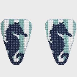 Seahorse Stencil Scissor Case by Two Sisters Needlepoint (thumbnail)
