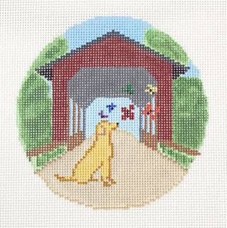 rainbow bridge, yellow lab by Blue Ridge Stitchery (thumbnail)