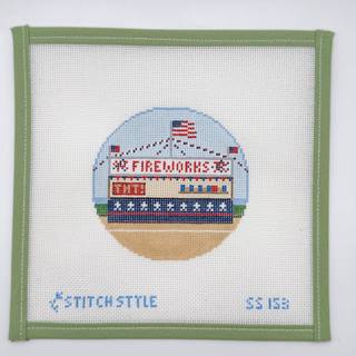 Firework Stand with stitch guide by Stitch Style Needlepoint (thumbnail)