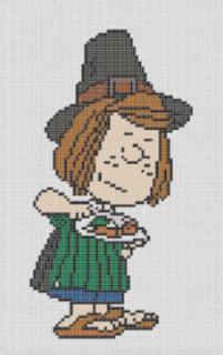PEANUTS Thanksgiving - Peppermint Patty Pilgrim Canvas by Officially Needlepoint (thumbnail)