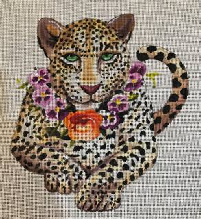 Leopard w/ Orange FLoral Collar by Colors of Praise Art Studio (thumbnail)