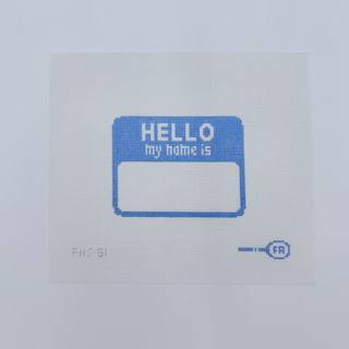 Blue Hello My Name Is Canvas by Frances Abel Studio (thumbnail)