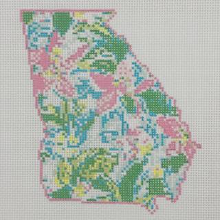 Floral Palm Georgia by Blue Waters Needlepoint (thumbnail)