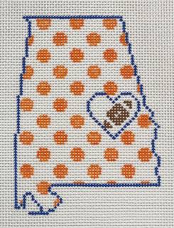 love auburn football, polka dots by Kimberly Ann Needlepoint (thumbnail)