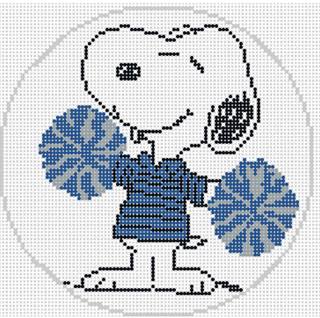 Officially Needlepoint PEANUTS Football - Snoopy Cheer Canvas - Blue & Grey by Officially Needlepoint (thumbnail)