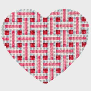 Two Sisters NTG TS581 - Woven Ribbon Medium Heart/Rose by Associated Talents (thumbnail)