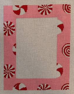 Peppermints on Pink Frame by melissa loves needlepoint (thumbnail)
