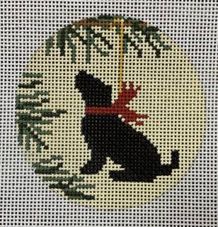 Black Lab Ornament by CBK Needlepoint (thumbnail)