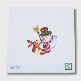 Snowman and Bunny Canvas by Alice Peterson (thumbnail)