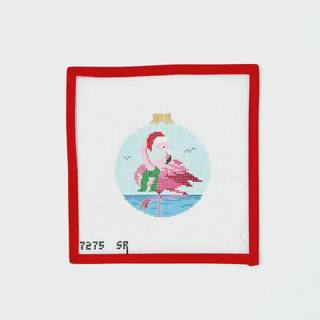 Santa Flamingo, - 13 Mesh by Susan Roberts Needlepoint (thumbnail)