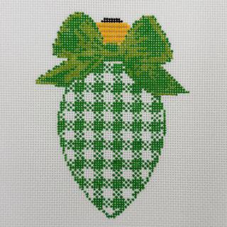 Bow Bulb Green Gingham by Blue Waters Needlepoint (thumbnail)