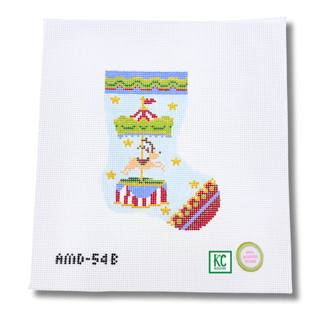 Blue Reindeer Carousel Mini Sock Canvas by Atlantic Blue Canvas (thumbnail)