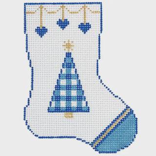 MINI Christmas Stocking-Blue by Silver Stitch Needlepoint (thumbnail)