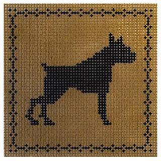 Boxer Silhouette Coaster by The Plum Stitchery (thumbnail)