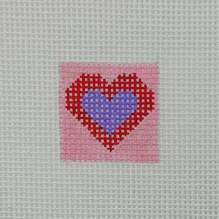 Heart 1 Inch Square Canas by Blue Waters Needlepoint (thumbnail)