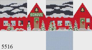School House, Mini House - 18 mesh by Liz Goodrick-Dillon (Tapestry Tent, via Susan Roberts) (thumbnail)