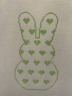 Heart Bunny Green by Silver Stitch Needlepoint (thumbnail)