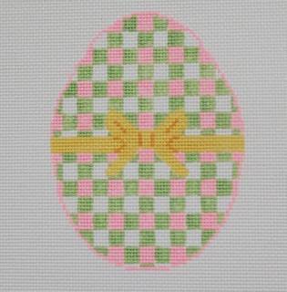 GINGHAM Egg - Preppy by Silver Stitch Needlepoint (thumbnail)