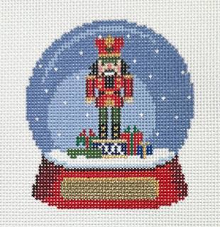 snow globe, nutcracker by Susan Roberts Needlepoint (thumbnail)